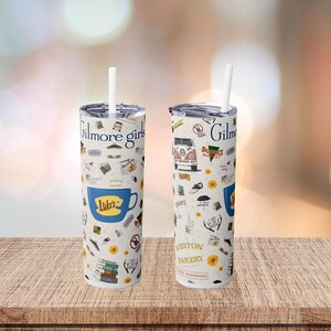 Gilmore Girl 20oz Skinny Tumbler with Straw, Gilmore Iced Coffee Matcha Latte Tumbler, Perfect Gift for Gilmore Fan