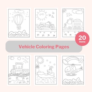 20 Vehicle Coloring Pages: Fun Transportation Preschool Activity (PDF)