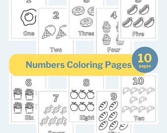 Numbers Coloring Pages for Kids: Educational Preschool Printable (PDF)