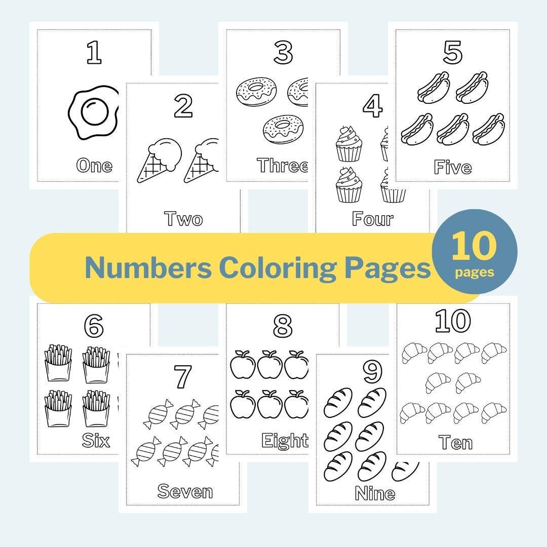 Numbers Coloring Pages for Kids: Educational Preschool Printable (PDF ...