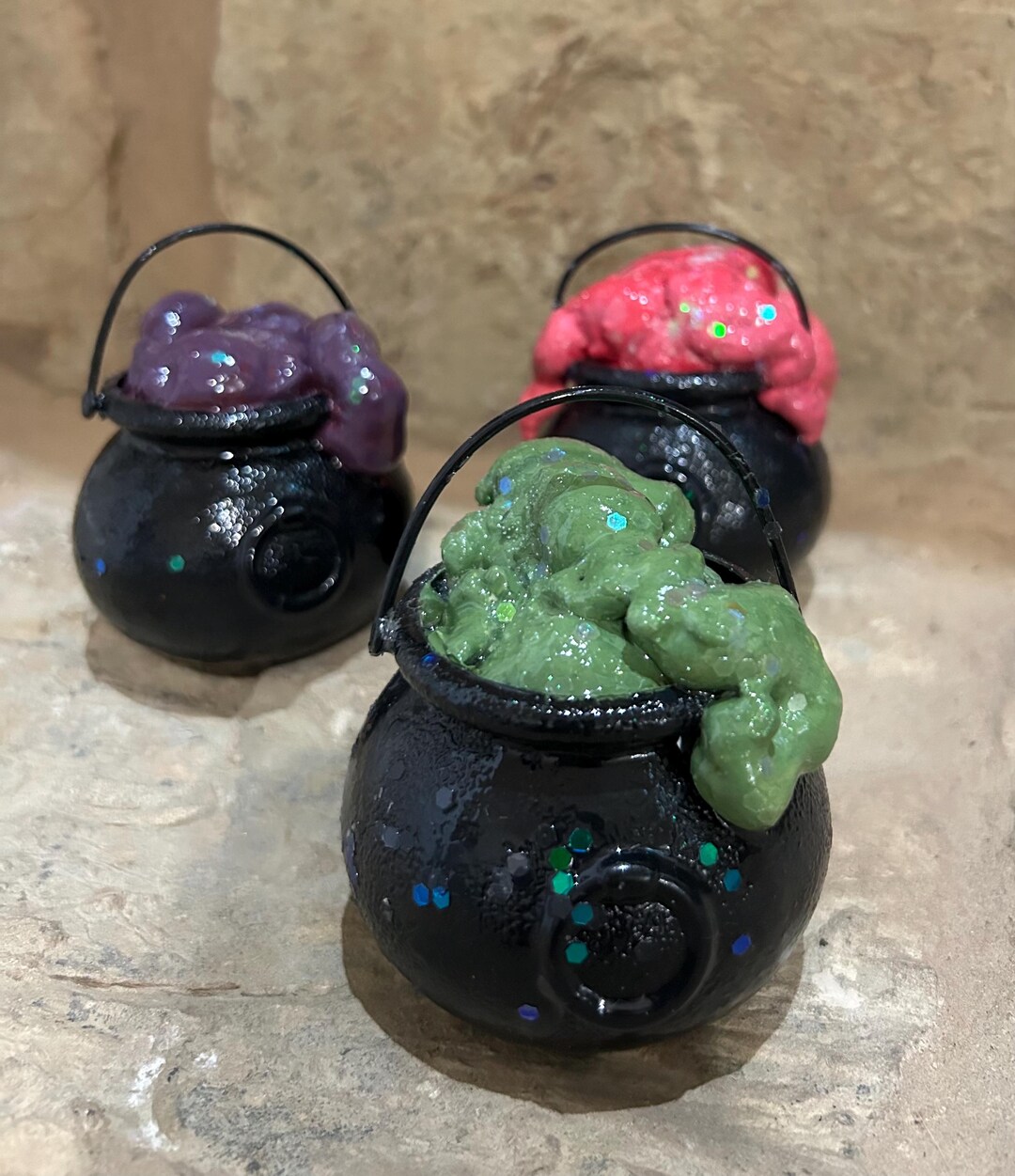 Witch's Brew Mini Cauldron Halloween Decor Tiered Tray Display Hocus ...