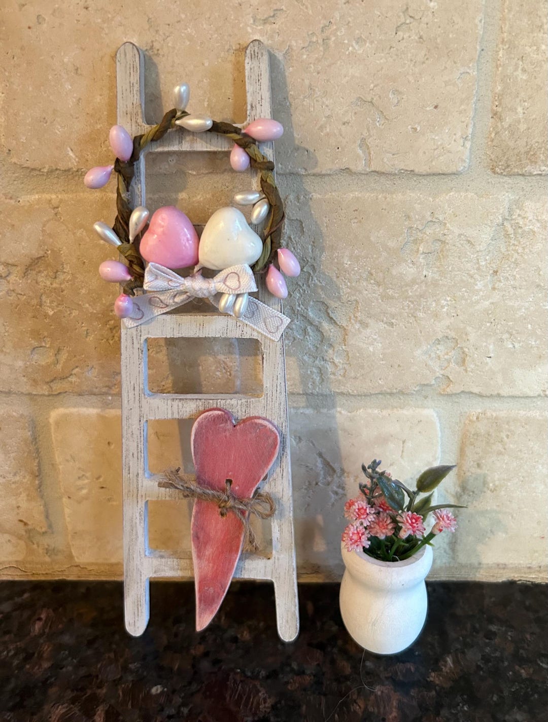 Mini Ladder Decore Valentine Ladder/mini Wood Ladder Set: Tiered Tray Decor - Etsy