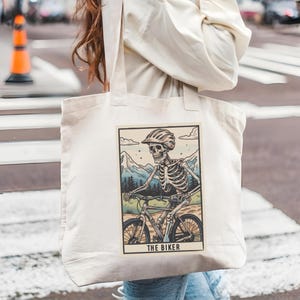 Tarot Mountain Bike Tote Bag Bicycle Tarot Grocery Bag Mountain Bike Gift For Cyclist Bag Bike Lover Gift Riding Bike Bag Inspirational Gift