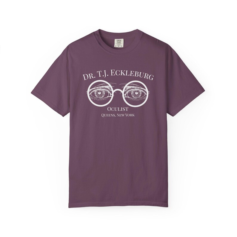 The Great Gatsby Shirt Dr. TJ Eckleburg Gatsby Tshirt Literary Shirt Literature Tshirt New Teacher Shirt F Scott Fitzgerald Gift Classic Lit Berry