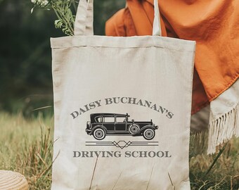 Great Gatsby Tote Bag Daisy Buchanan Driving School Bag Literary Gift Literature Grocery Bag Teacher Bag F Scott Fitzgerald Gift Classic Lit