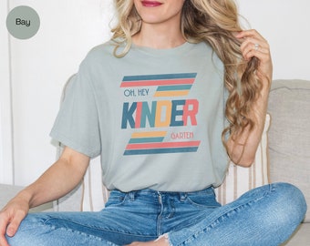 Retro Kindergarten Teacher T-Shirt: Back To School Tee