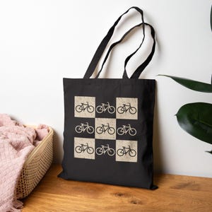 Mountain Bike Tote Bag Bicycle Grid Design Grocery Bag Mountain Bike Gift For Cyclist Bag Bike Lover Gift Riding Bike Bag Inspirational Gift
