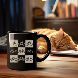 Mountain Bike Mug Mountain Biker Gift Mountain Bike Grid Mug Cycling Lover Gift Cycling Mug Bike Gift Bike Lover Coffee Mug for Trail Rider
