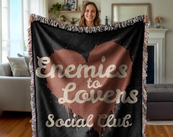 Romantasy Bookish Woven Blanket Booktok Merch Bookstagram Throw Enemies to Lovers Book Trope Dark Romance Throw Blanket Gift for Reader