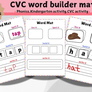 CVC Words Game: Phonics Worksheets, Spelling Practice (PDF Download)