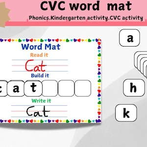 CVC Words Game: Phonics Worksheets, Spelling Practice (PDF Printable)