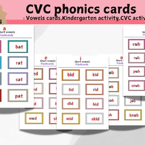 CVC Word Flashcards: Phonics Reading Practice for Kindergarten (PDF Download)