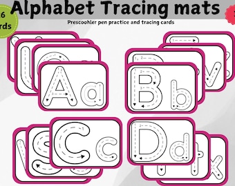 Cartes de l'alphabet : pratique de l'écriture ABC pour les enfants d'âge préscolaire (PDF)