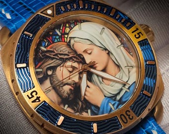 Relógio vintage exclusivo em bronze, caixa de 44 mm, mostrador sublimado personalizado, Seiko NH38, pulseira de couro de lagarto, cristal de safira.