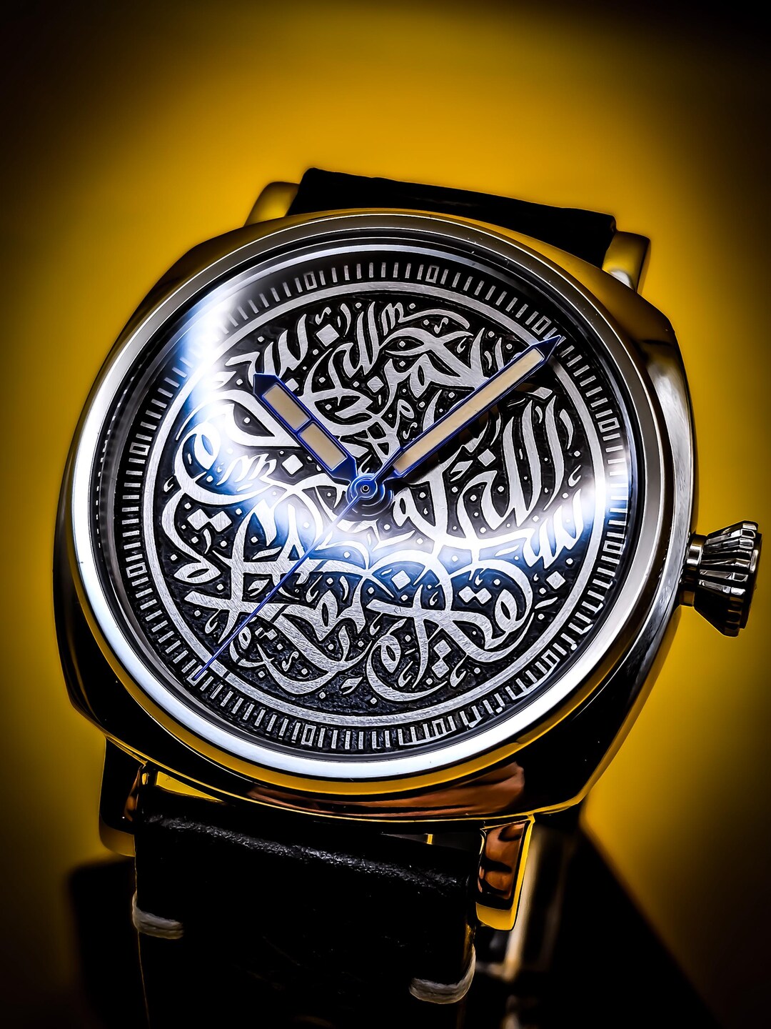Rare Watch Mod - Arabic Engraved Stainless Steel Dial in 42mm Case ...