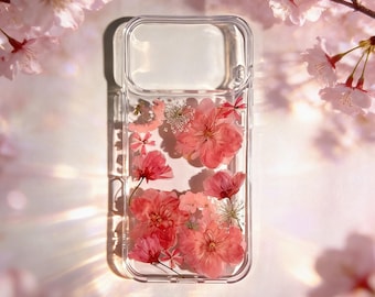 Real Floral Pressed Flower Clear Phone Case iPhone 17 Air 16 E 15,14 plus 13,12, Pro Max Samsung Galaxy S23 S24 S25 S26 Ultra Flowers Cases
