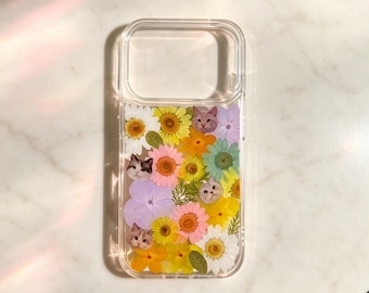 Real Floral Pressed Flower Phone Case iPhone 18 17 Air 16 E 15,14 plus 13,12, Pro Max Samsung Galaxy S 22 23 24 25 26 Ultra Flowers Cases