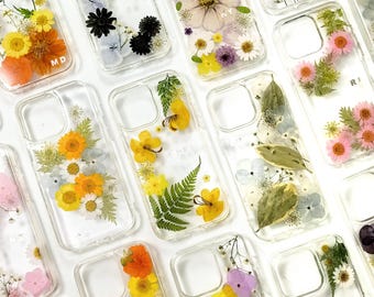 Pressed real flower dried fruit Lemon floral phone case iPhone 17 16 E 15 14 13 12 Pro Max plus Samsung Galaxy S 26 25 24 23 22 Ultra case