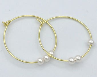 gold hoop earrings, silver hoop earrings, small hoops, pearl earrings, boho hoop earrings, silver hoops,