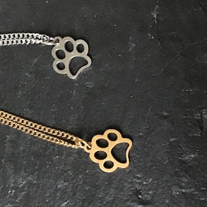 Pfote Abdruck Charm Halskette aus Edelstahl