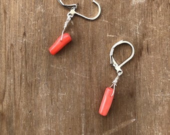 Tiny coral earrings