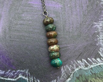 African turquoise, bar pendant, necklace, great gift idea, gift for him, gift for her,