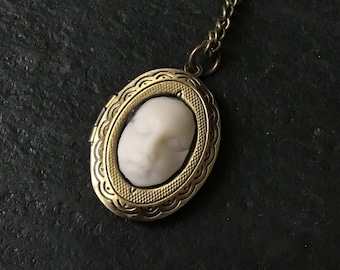 Porcelain face locket, unique gift