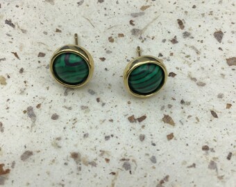 925 Argent Massif Malachite oxydé Pendantes Boucles D/'oreilles 1.7/" Pierres Précieuses Cadeau