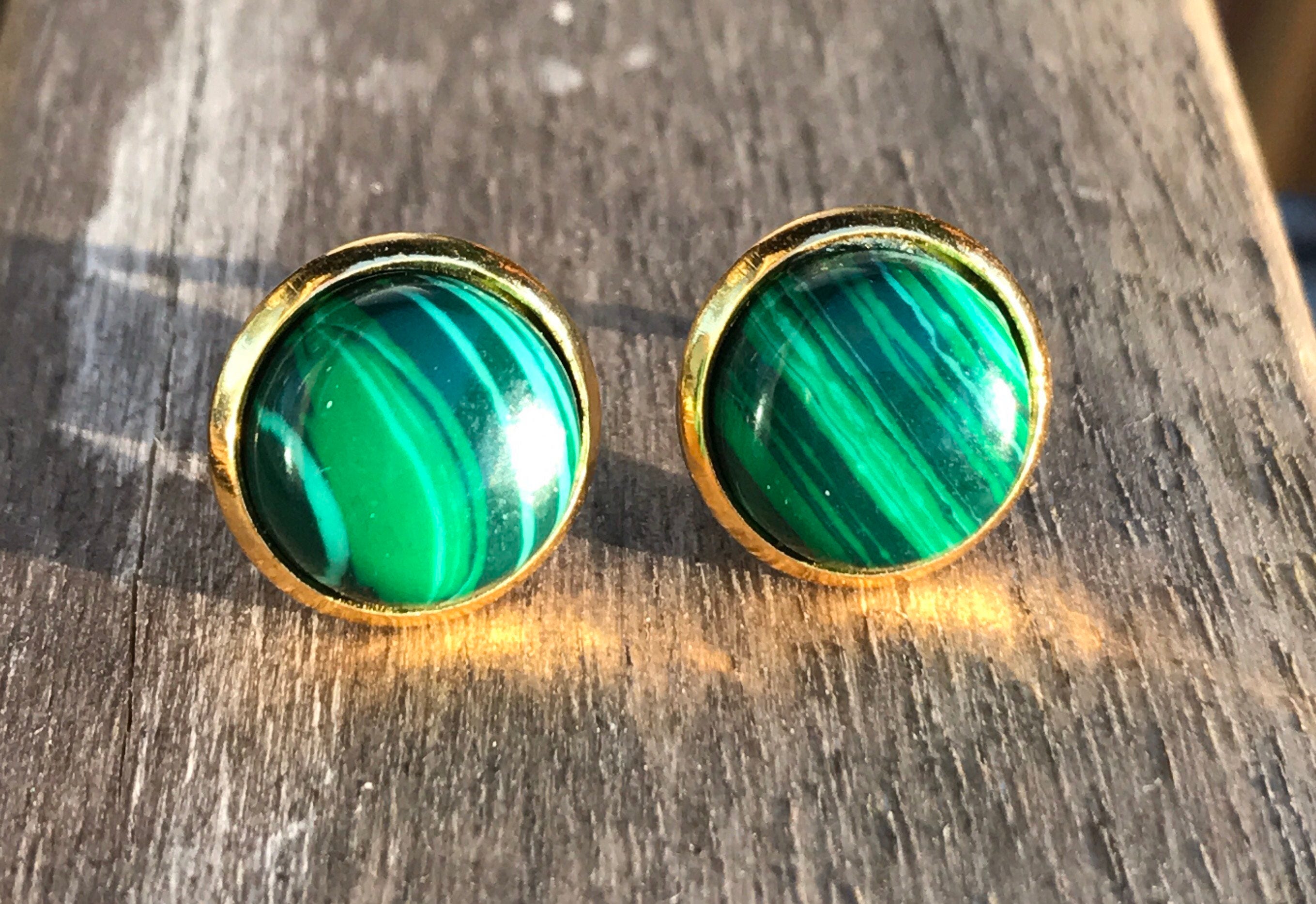 Malachite earrings. Malachite stud earrings malachite post Etsy