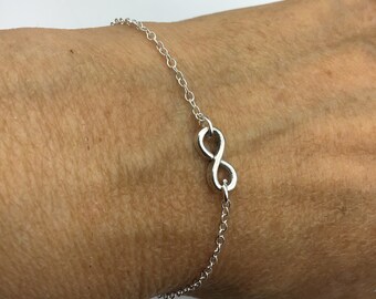 Bracciale simbolo infinito, gioielli infinito in argento anticato, regalo BFF, regalo per lei,