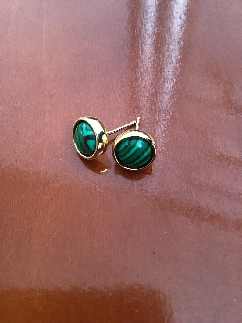 Malachite Earrings. Malachite Stud Earrings Malachite Post Etsy