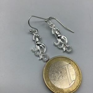 Squid Earrings, silver squid earrings, squid jewelry image 2