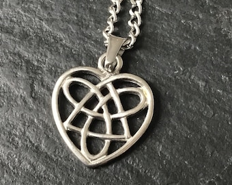 Celtic knot heart necklace