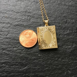 Gold locket, with choose your chain, photo locket, gift for her, add your photo, image 6