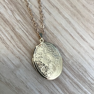 Gold locket, with choose your chain, photo locket, gift for her, add your photo,