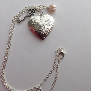 floral design locket necklace, graduation gift, gift for her, image 3