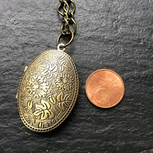 Médaillon en bronze, avec choisissez votre chaîne, médaillon de mémoire, cadeau pour elle image 8