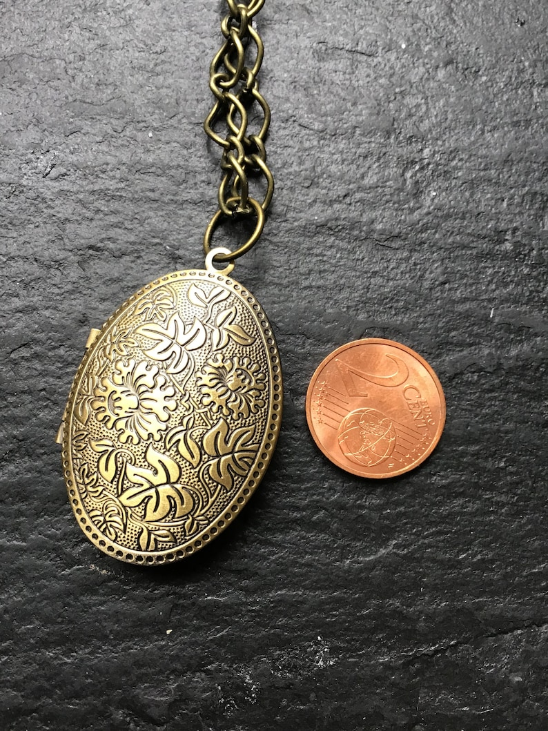 Médaillon en bronze, avec choisissez votre chaîne, médaillon de mémoire, cadeau pour elle image 8