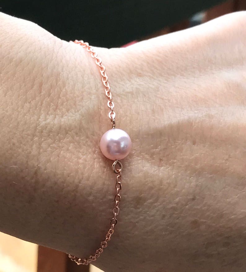 Pearl and Rose Gold Bracelet image 1