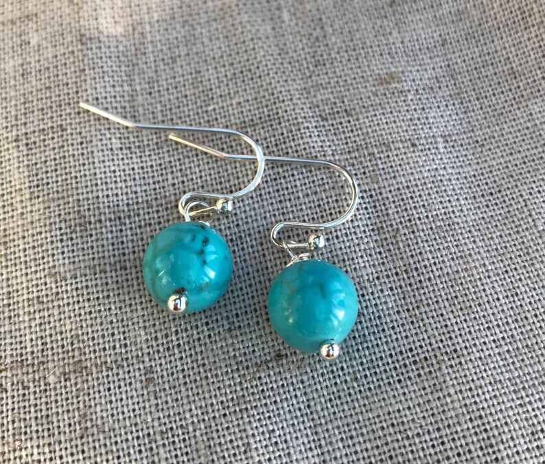 Turuoise, Turquoise earrings, Southwestern, Dangle, Simple, Minimalist, jewelry, Boho earrings, Bridesmaid gifts, Southwestern, Bridal image 2