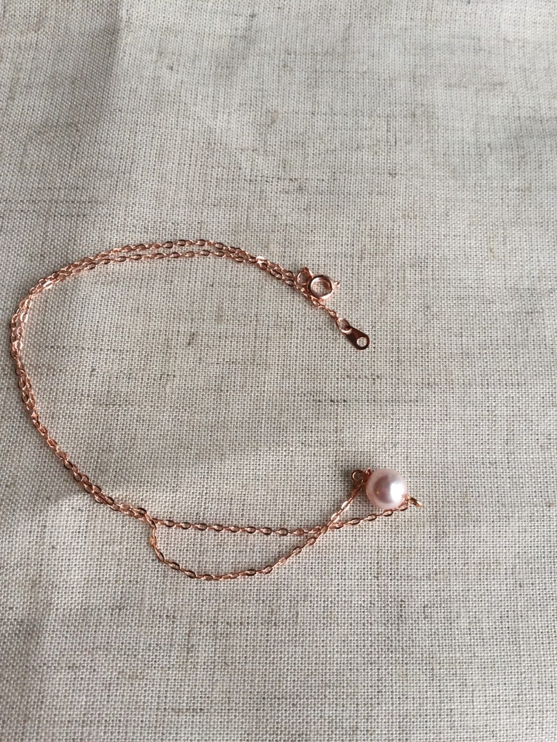 Longline rosegold pearl necklace main image 0