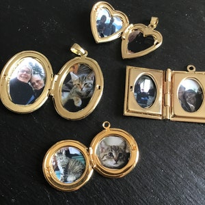 Gouden medaillon, met kies je ketting, fotomedaillon, cadeau voor haar, voeg je foto toe, afbeelding 9