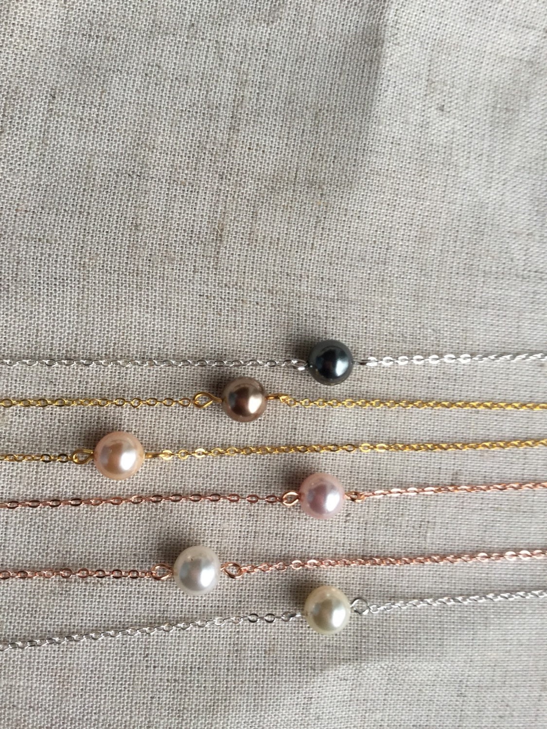 Longline rosegold pearl necklace main image 1