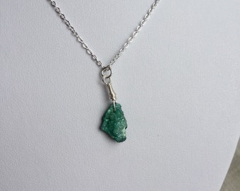 Raw crystal druzy jewelry, Druzy Necklace, raw stone Turquoise Druzy, Drusy, Graduation Gift, For Her, Boho Jewelry