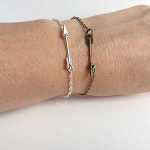 Arrow Bracelet, tiny silver arrow bracelet