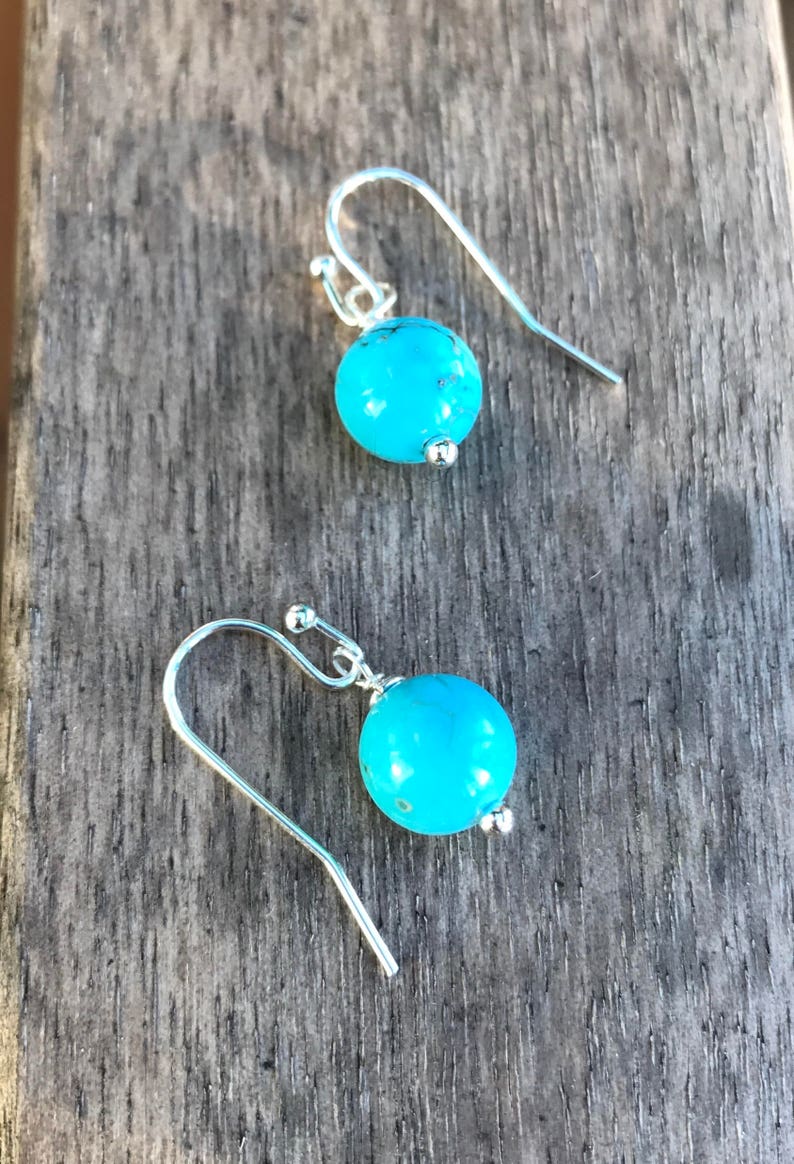 Turuoise, Turquoise earrings, Southwestern, Dangle, Simple, Minimalist, jewelry, Boho earrings, Bridesmaid gifts, Southwestern, Bridal image 1