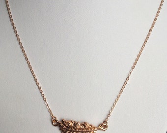 Rose gold Feather Charm Necklace Feather Jewelry, gold feather necklace, Boho necklace, bff gift, bridal gift