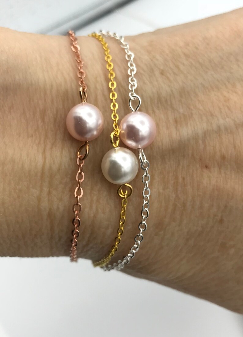 Pearl and Rose Gold Bracelet image 7