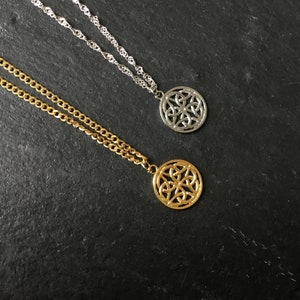 Celtic knot necklace, in stainless steel or gold plated stainless steel