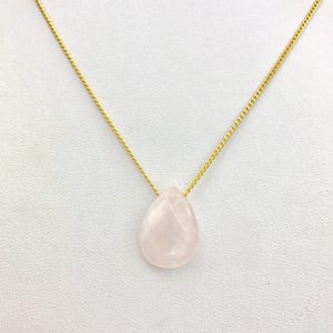 Rose Quartz gold or silver Necklace, Rose Quartz Pendant, pink necklace, layering necklace, bridesmaid gift,